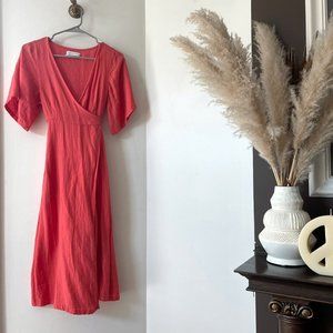 • Urban Outfitters Orange Wrap Swim Coverup Dress •